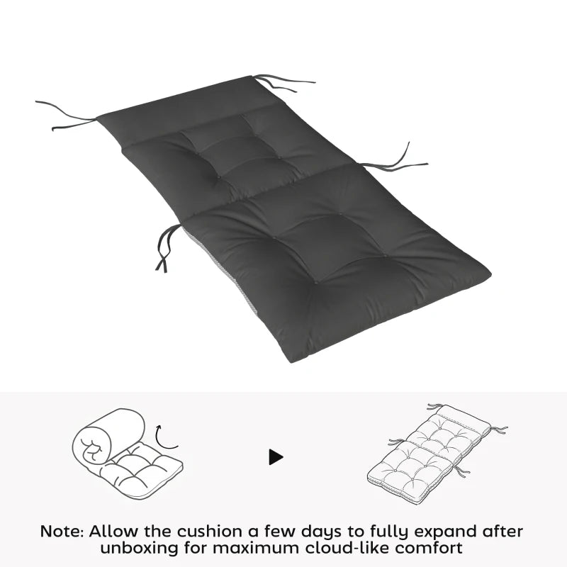 Patio Chair Cushions Set of 4, Waterproof Non-Slip Lounge Chair Cushions, 44"x21", Dark Grey