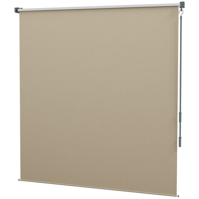 Outsunny 6' x 6' Patio Door Blinds, Outdoor Roller Shades, Cordless Roll Up Shade for Porch Gazebo, Beige 