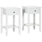 HOMCOM Contemporary 2-Tier Table: Side End Table with Drawer and Bottom Shelf for Living Room, Bedroom, Crisp White