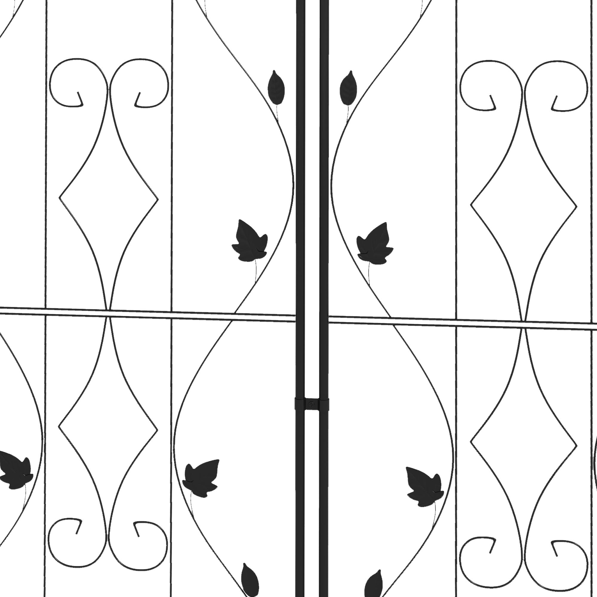 Outsunny Metal Trellis Set of 2, Garden Trellis for Climbing Plant Support Frames, Leaf Design 