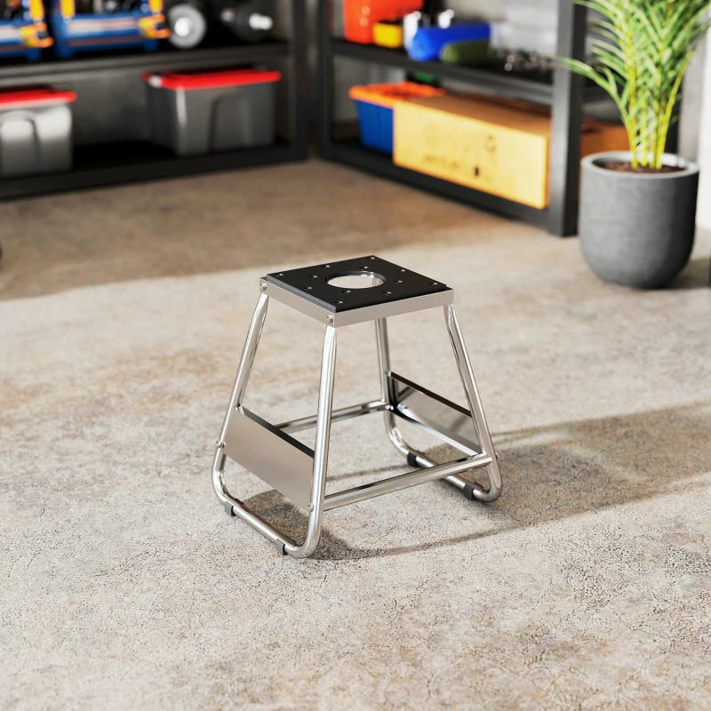 Universal Dirt Bike Stand, 1100 lbs Detachable Anti-Skid Steel Motorcycle Stand with Rubber Platform, Hole, Grey