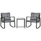 Outsunny 3-Piece Rocking Bistro Set, Wicker Outdoor Furniture with Glass Coffee Table, Rocking Chairs for Porch & Lawn