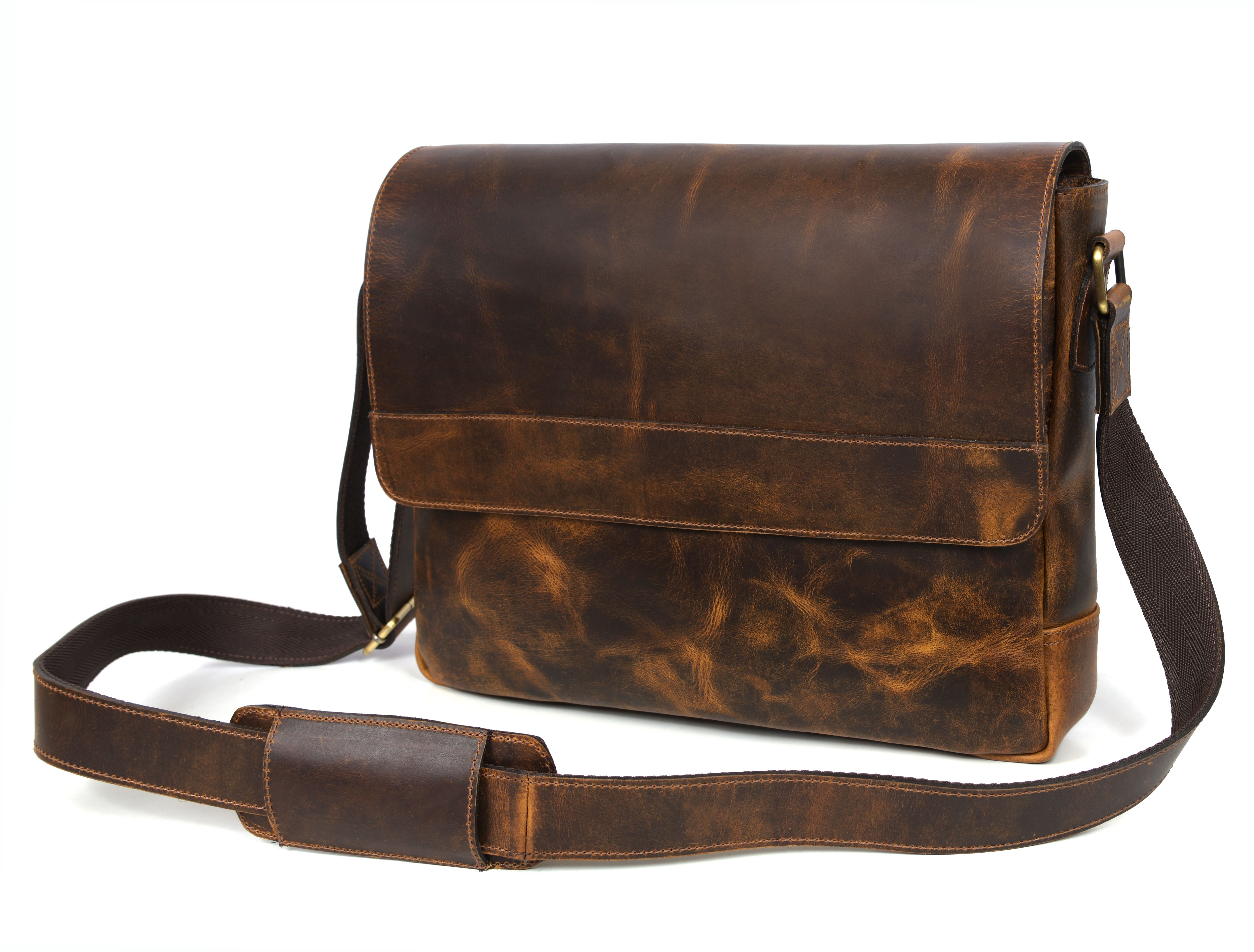 Husdon Leather Messenger Bag - Saddleback