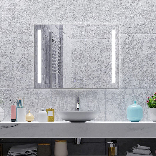 32 x 24 Inch Quadrate Wall Mirror with 3-Color Lights and  Anti-Fog Function - Free Shipping