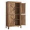 Farmhouse Storage Cabinet with 4 Barn Doors and Adjustable Shelves – Honey Brown