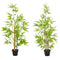 Artificial Bamboo Tree, 4ft Fake Tree with Realistic Leaf and Natural Trunk, Decorative Plant in Nursery