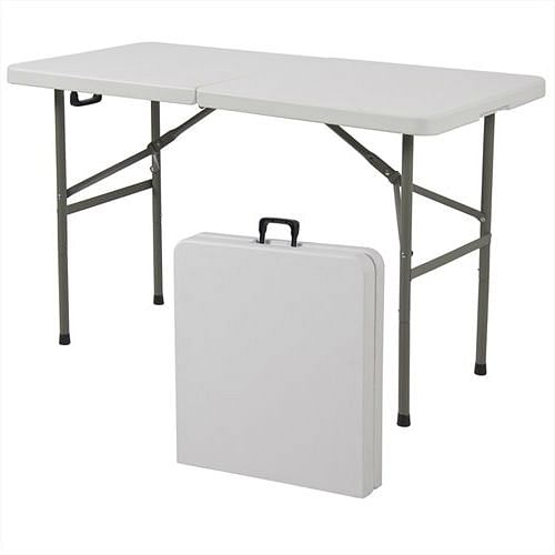 Multipurpose 4-Foot Center Folding Table with Carry Handle - Free Shipping 