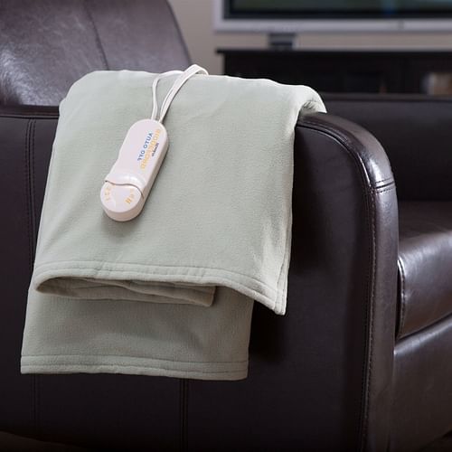 Sage Green Comfort Knit Heated Electric Warming Throw Blanket - Free Shipping 
