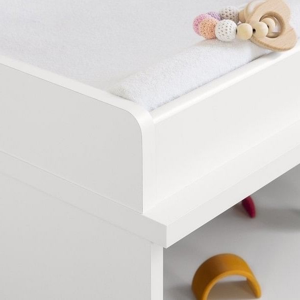 Modern Nursery 2 Drawer Storage Baby Changing Table in White - Free Shipping