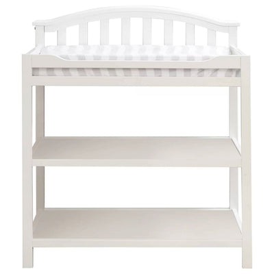 SF Home Baby Toddler Changing Table in White Wood Finish with Changing Pad - Free Shipping 