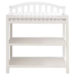 SF Home Baby Toddler Changing Table in White Wood Finish with Changing Pad - Free Shipping