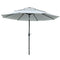Outsunny 9FT Patio Umbrella 3 Tiers Outdoor Market Umbrella Crank Push Button Tilt for Deck Backyard Lawn Cream White