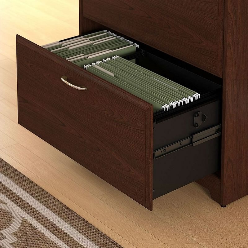 2-Drawer Lateral File Cabinet in Cherry Wood Finish - Free Shipping