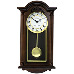 Bedford Clock Collection Noah 22 Inch Chestnut Wood Chiming Pendulum Wall Clock - Free Shipping 