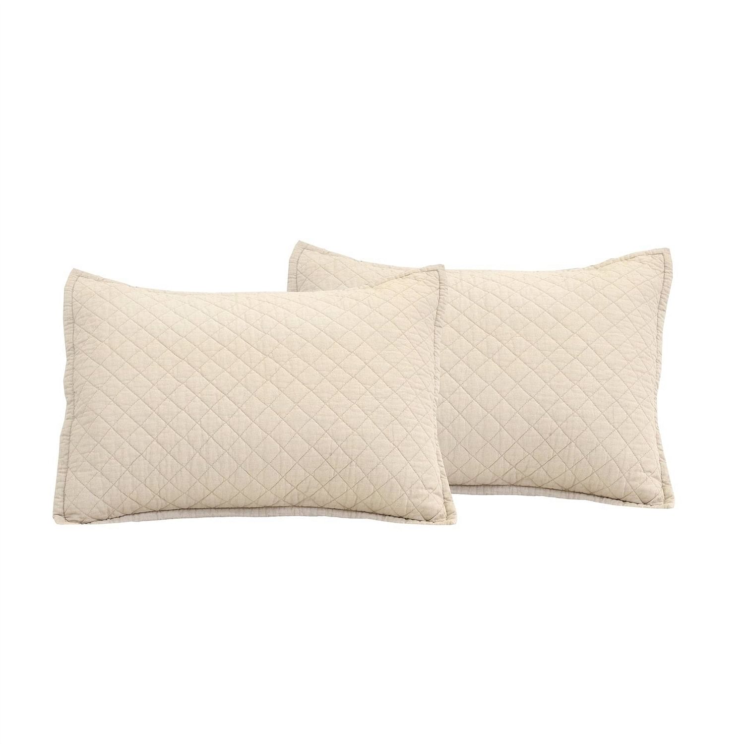 Full/Queen Lightweight Cotton Linen Beige Textured Reversible 3-Piece Quilt Set - Free Shipping 