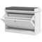 HOMCOM Entryway Shoe Bench with Storage Flip Drawer Adjustable Shelf for 6 Pairs Cushioned Hallway Bench White