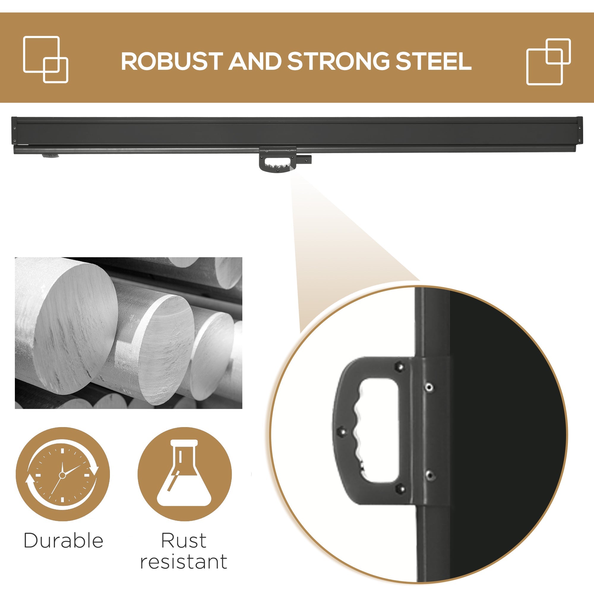 Outsunny Retractable Sidescreen: 118" x 79" UV Wind Resistant Outdoor Privacy Panel for Folding Patio, Black 