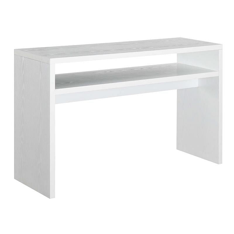 Modern FarmHome White Sofa Table Console Table with Bottom Shelf - Free Shipping