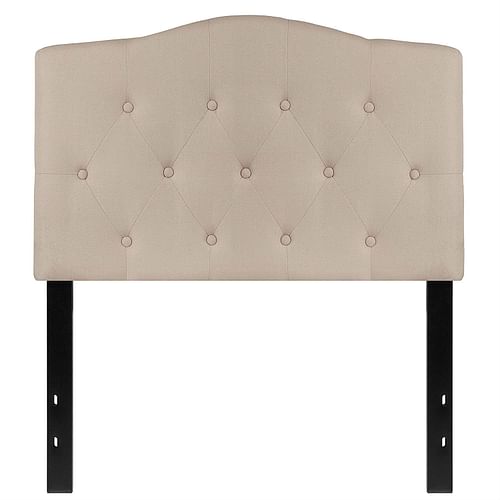 Twin size Beige Fabric Upholstered Button Tufted Headboard - Free Shipping 