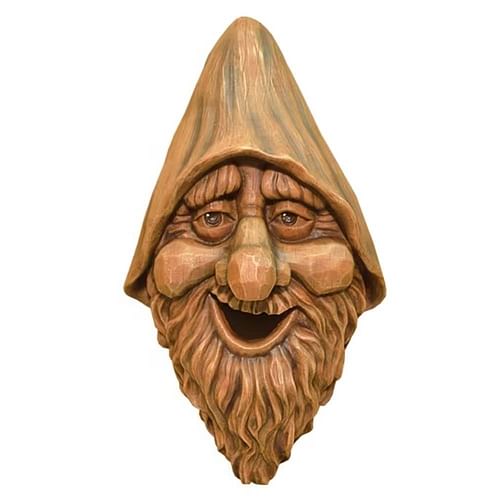 Outdoor Cast Resin Tree Face Birdhouse in Wood Finish - Free Shipping 