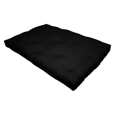 Full size 8-inch Thick Cotton Poly Futon Mattress in Black - Free Shipping 