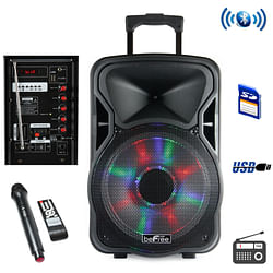 beFree Sound 15 Inch Bluetooth Rechargeable Party Speaker With Illuminating Lights - Free Shipping 