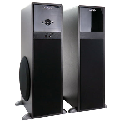 beFree Sound 2.1 Channel 80 Watt  Bluetooth Tower Speakers with Remote and Microphone - Free Shipping 