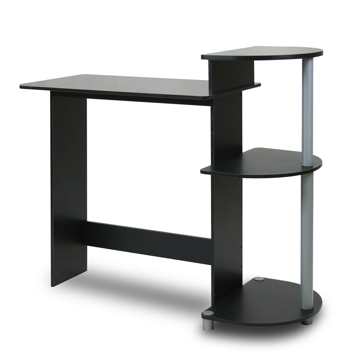 Contemporary Computer Desk in Black Grey Finish - Free Shipping 