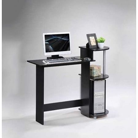 Contemporary Computer Desk in Black Grey Finish - Free Shipping 