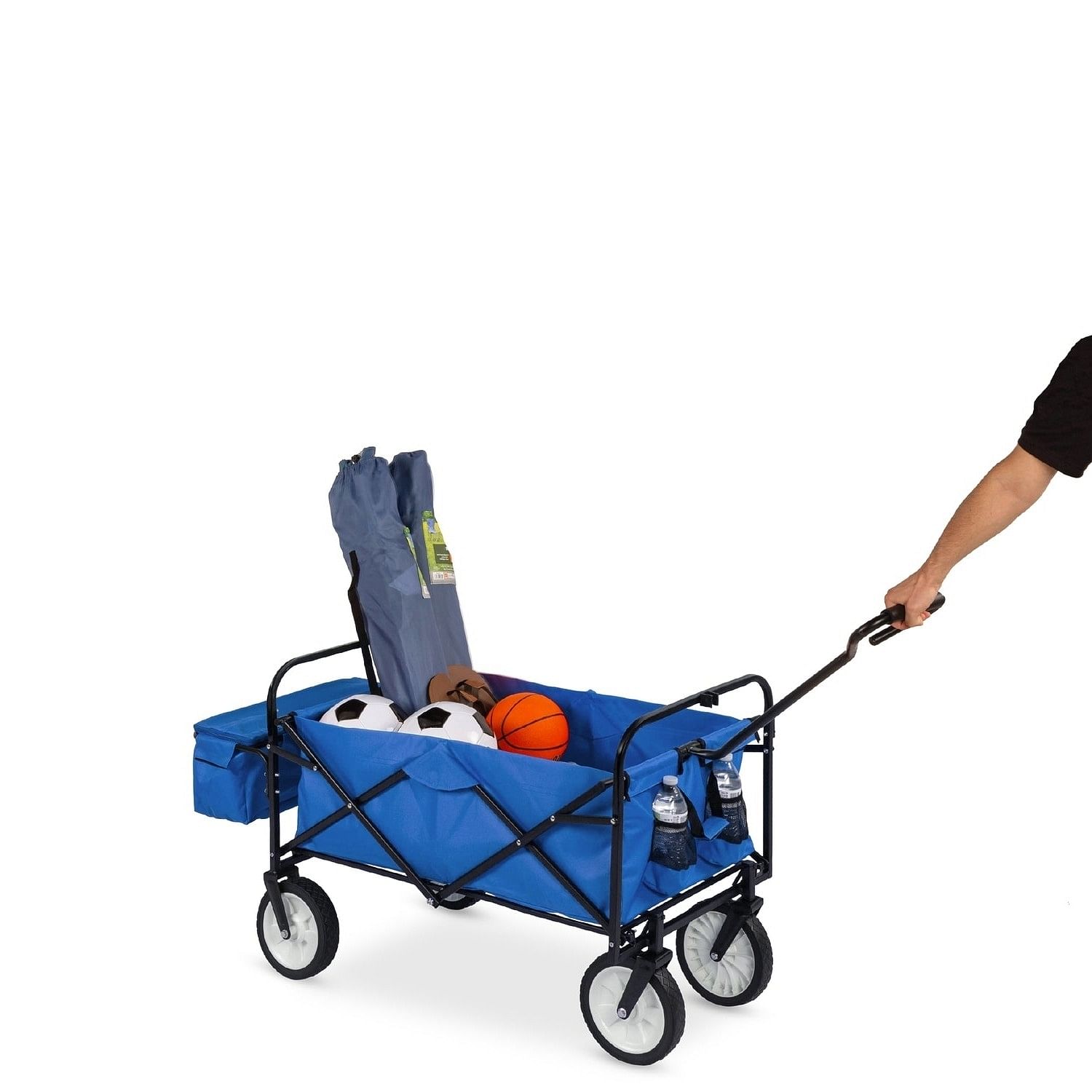Collapsible Utility Wagon Cart Indoor/Outdoor with Canopy - Blue - Free Shipping 