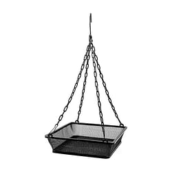 Heavy Duty Black Iron Mesh Bird Feeder Seed Tray with Easy to Hang Chain - Free Shipping 