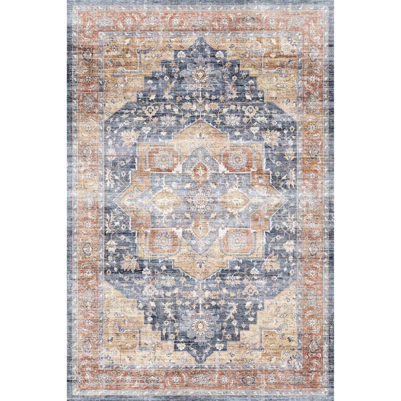 Talia Orange Blue Rug 