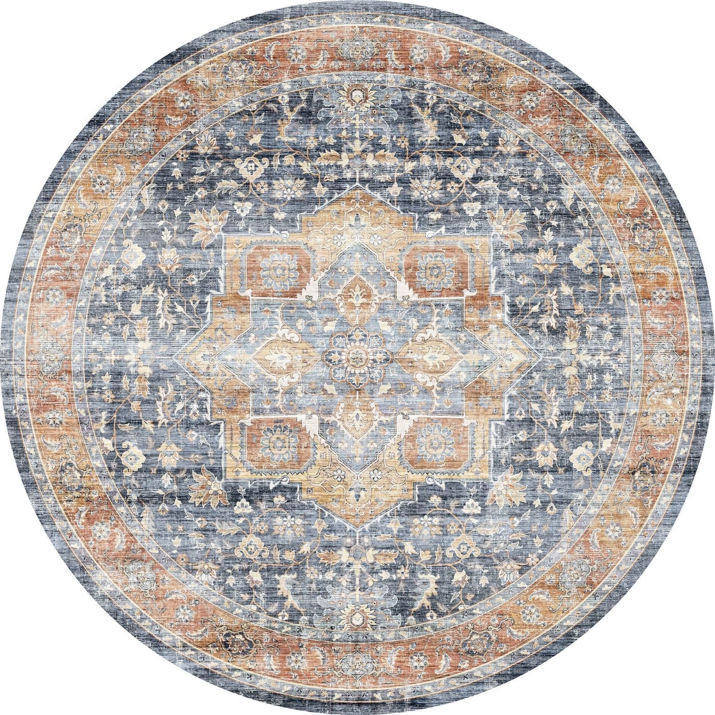 Talia Orange Blue Rug 