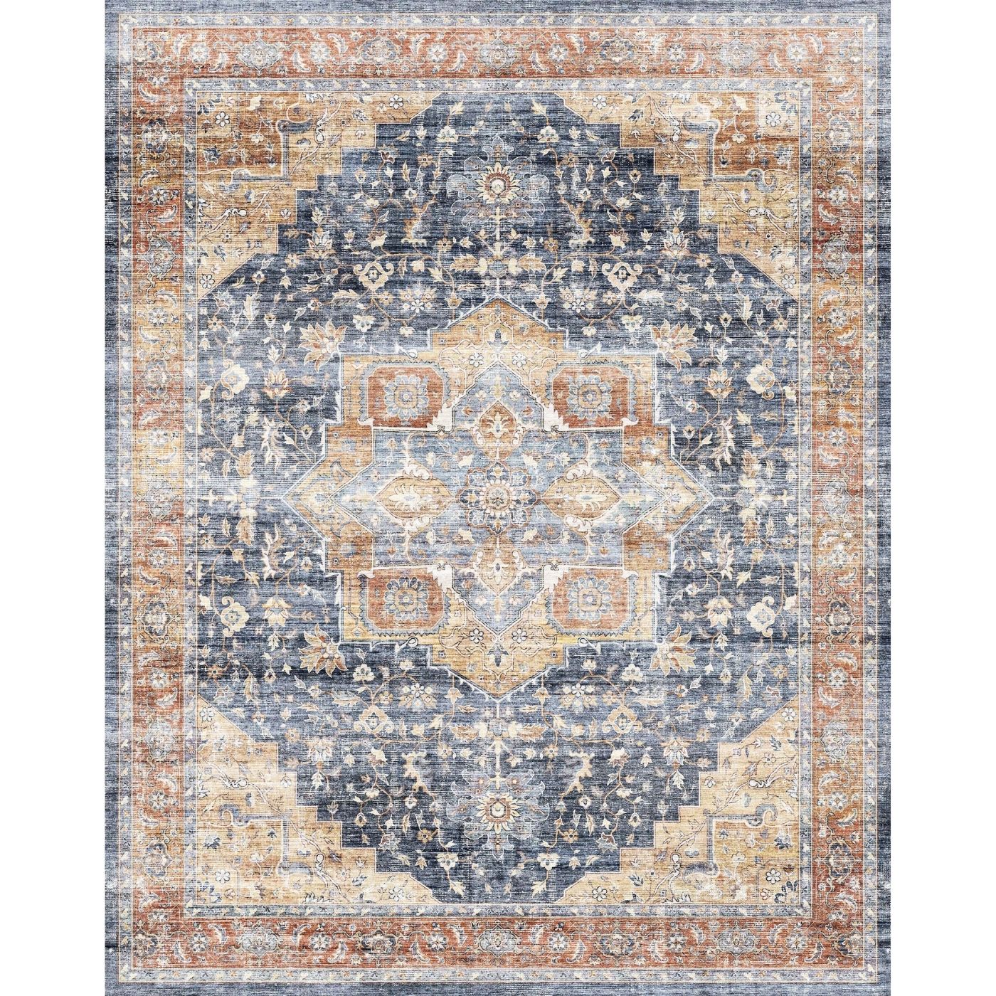 Talia Orange Blue Rug 