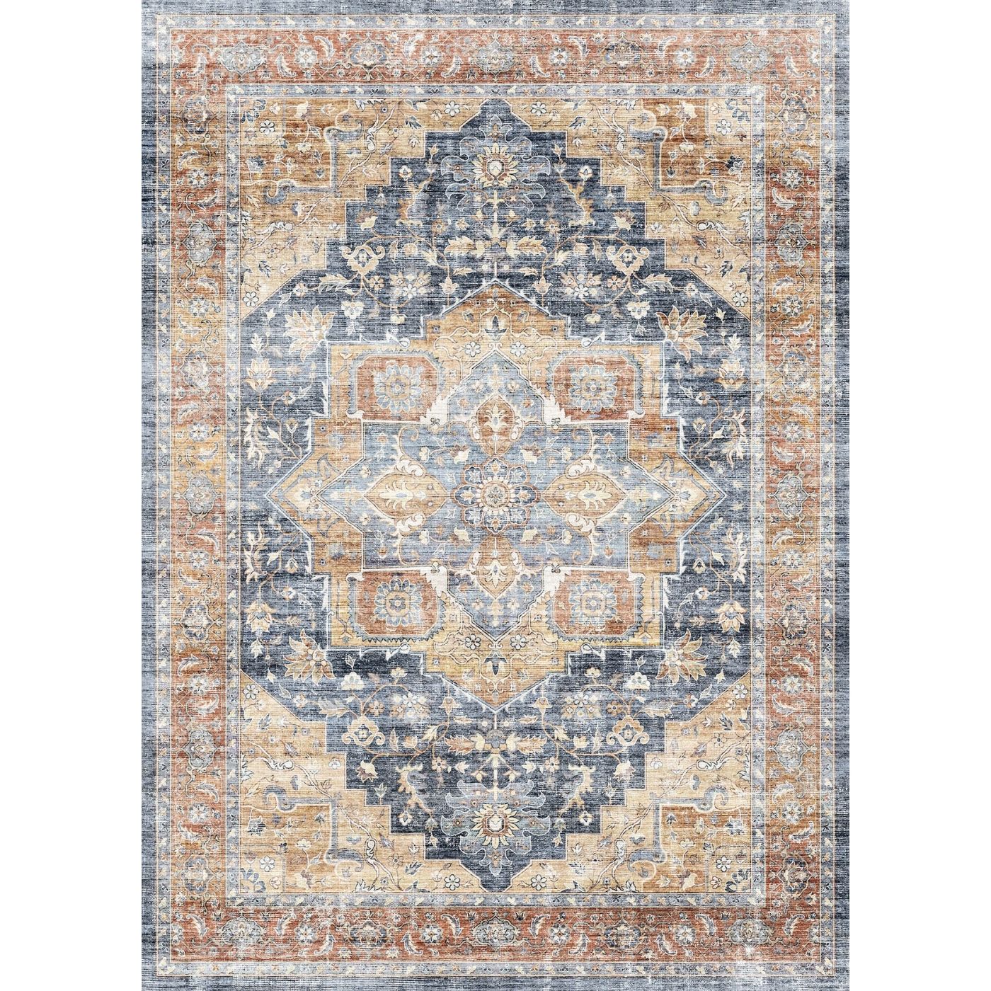 Talia Orange Blue Rug 