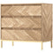 HOMCOM Bedroom Chest of Drawers with Anti-tipping Design, Storage Cabinet with 3 Drawers for Living Room, Hallway, Nature Wood