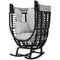 Outsunny Rattan Rocking Chair with Canopy - Cushioned Outdoor Lounger for Garden, Balcony, Porch, Patio in Grey