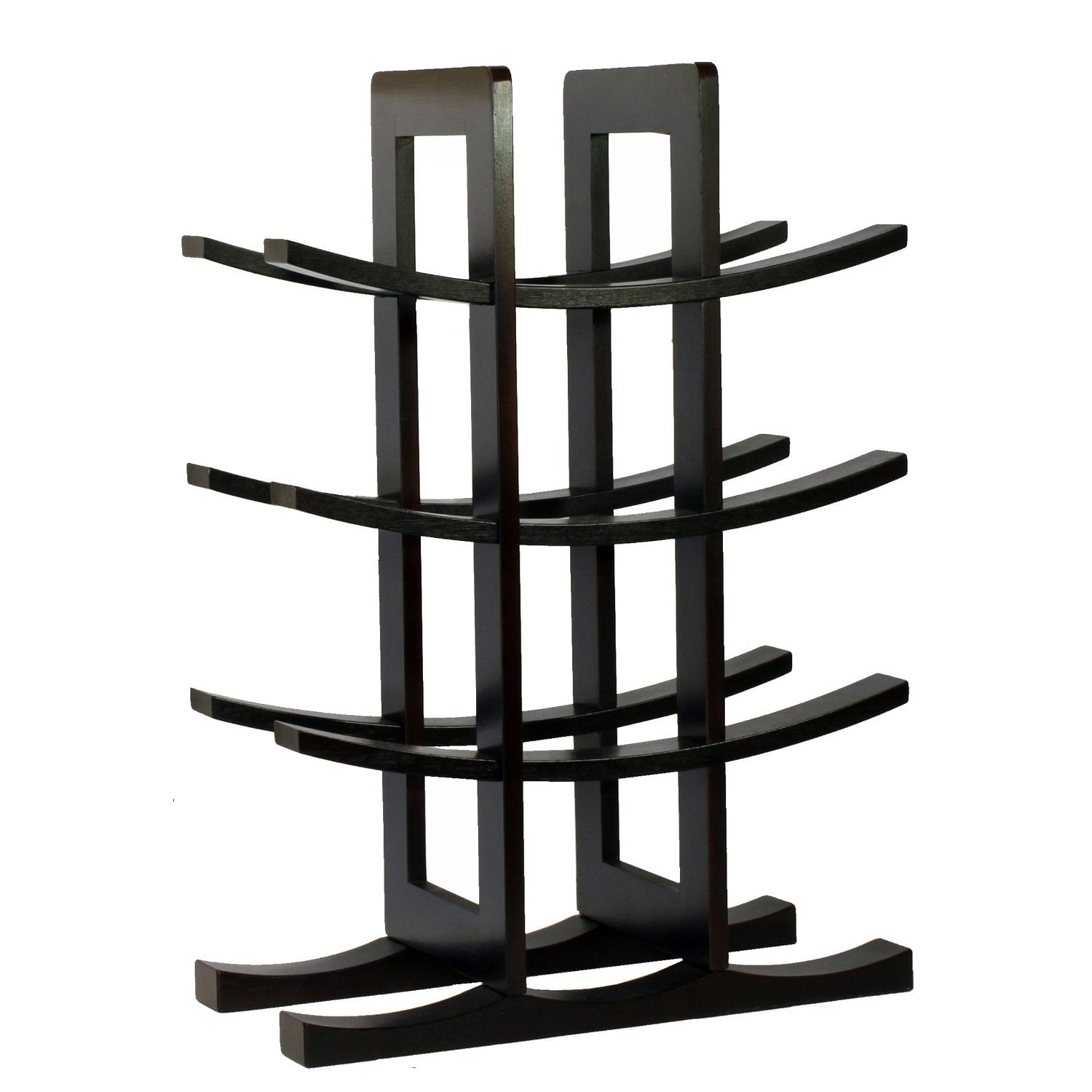 12-Bottle Wine Rack in Dark Espresso Finish Bamboo - Free Shipping