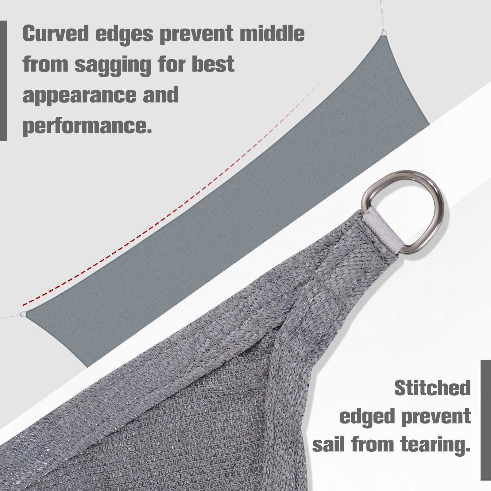 Outsunny 10ft x10ft Square Canopy Sun Sail Shade Garden Cover UV Protector Outdoor Patio Lawn Shelter with Carrying Bag Grey 
