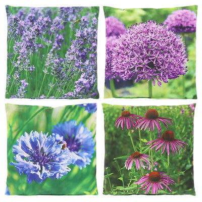 Outdoor Cushion With Purple Flower L 