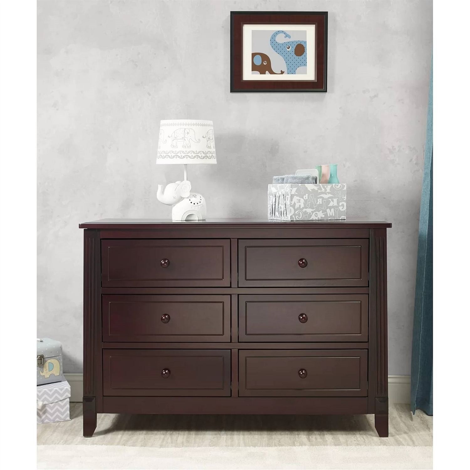 SF Home Kids Bedroom 6-Drawer Dresser in Espresso Wood Finish - Free Shipping