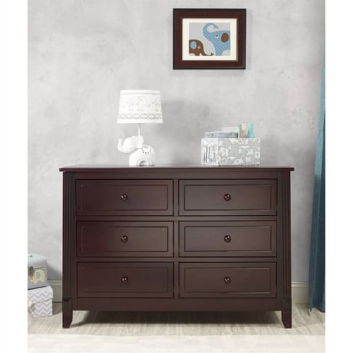 SF Home Kids Bedroom 6-Drawer Dresser in Espresso Wood Finish - Free Shipping