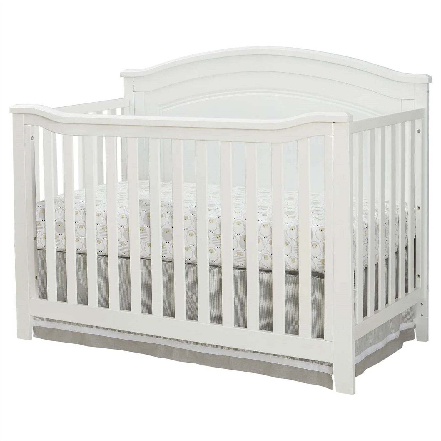 SF Home Solid Wood Convertible Crib in White - Toddler Bed Sold Separately - Free Shipping