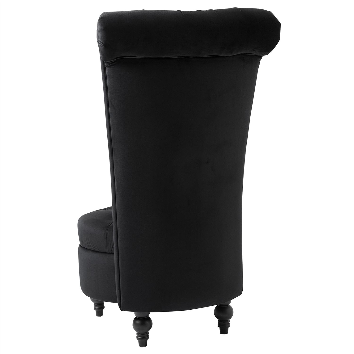Black Tufted High Back Plush Velvet Upholstered Accent Low Profile Chair - Free Shipping 