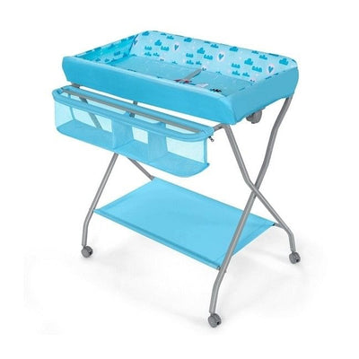 Blue Folding  Wide Nursery Baby Diaper Changing Table - Free Shipping 