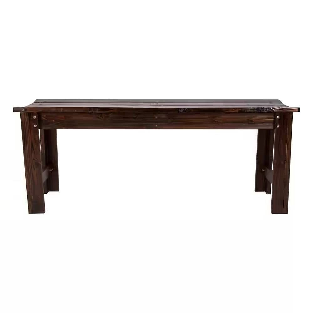 4-ft. Outdoor Patio Cedar Wood Backless Garden Bench in Burnt Brown Finish - Free Shipping 