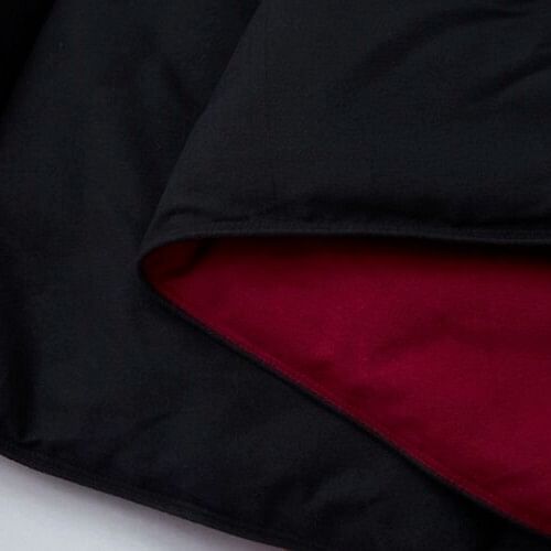 King/Cal King Traditional Microfiber Reversible 3 Piece Comforter Set in Black/Maroon - Free Shipping