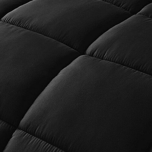 King Size Reversible Microfiber Down Alternative Comforter Set in Black - Free Shipping