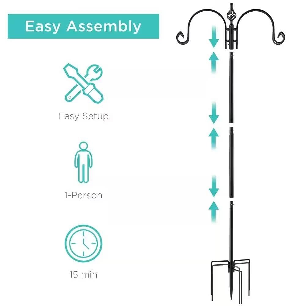 Complete Bird Feeder Set with Black Metal Stand and Bird Feeders - Free Shipping 