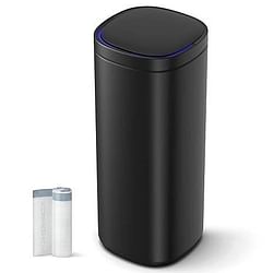 Black Motion Sensor Stainless Steel 13 gallon Trash Can with Ozone Button - Free Shipping 